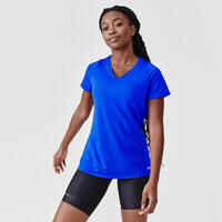 Camiseta Manga Corta Running Transpirable mujer - Dry Azul 