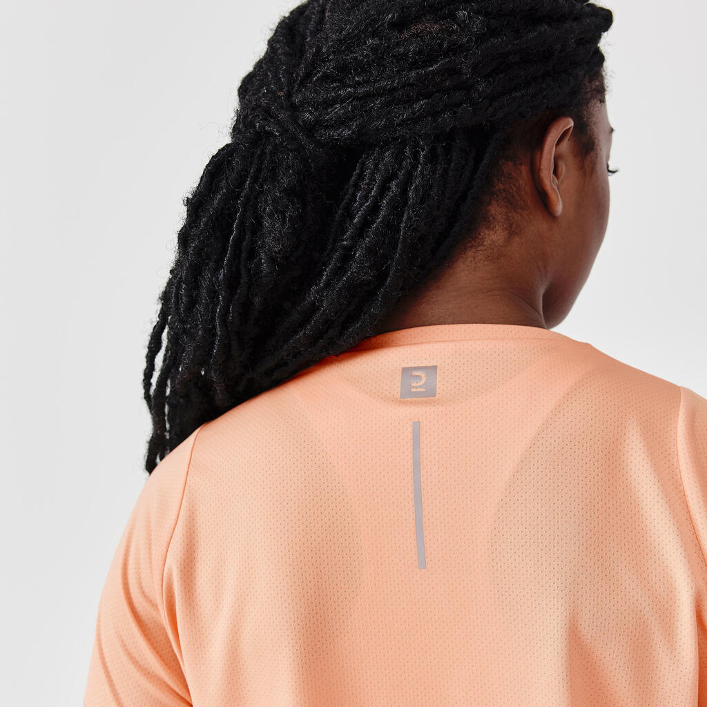 Women's breathable short-sleeved running T-shirt Dry - coral