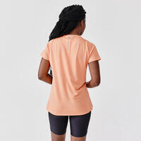 T-shirt running manches courtes respirant femme - Dry orange