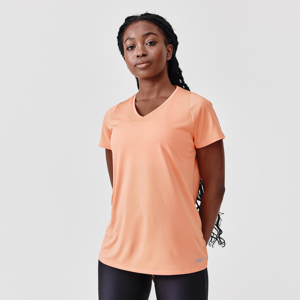 T-shirt manches courtes running respirant femme - Dry bleu