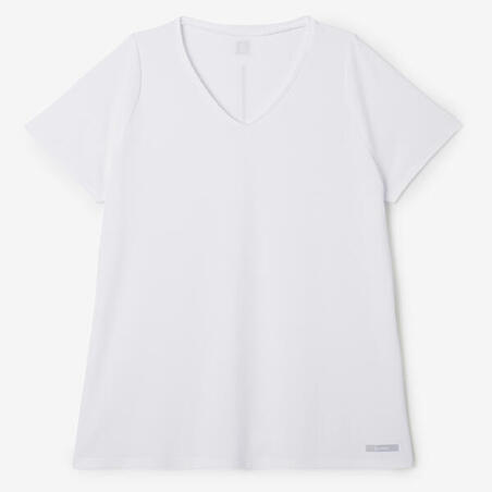 T-shirt running manches courtes respirant femme - Dry blanc