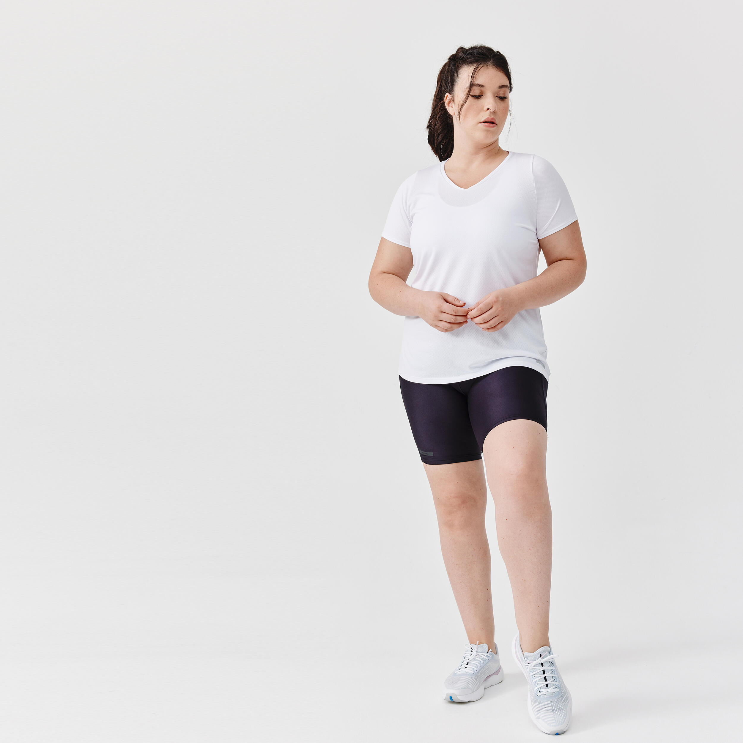 Women's breathable short-sleeved running T-Shirt Dry - white 3/7