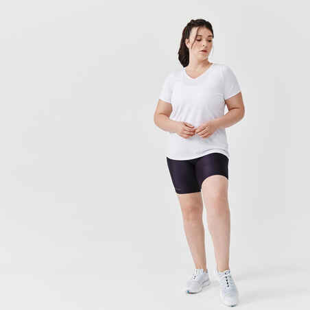 T-shirt manches courtes running respirant femme - Dry blanc