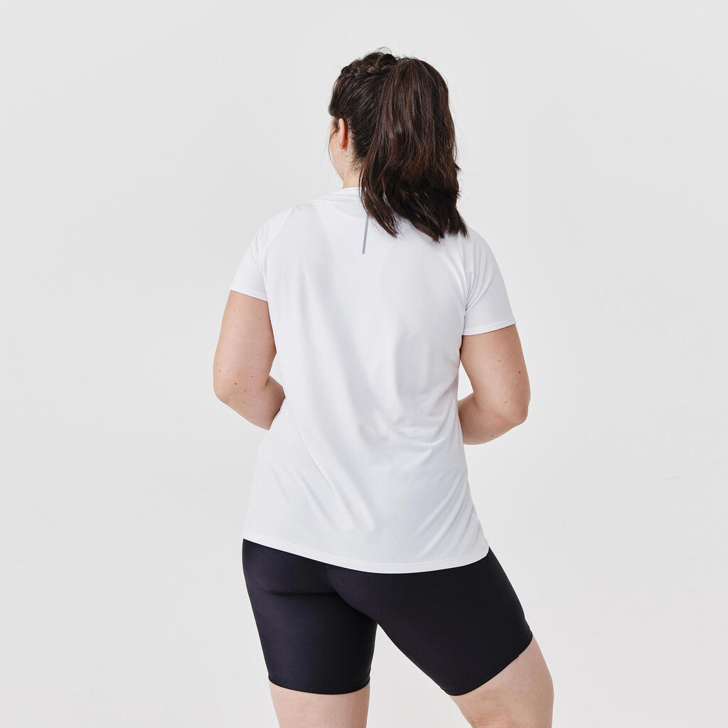 T-shirt manches courtes running respirant femme - Dry corail