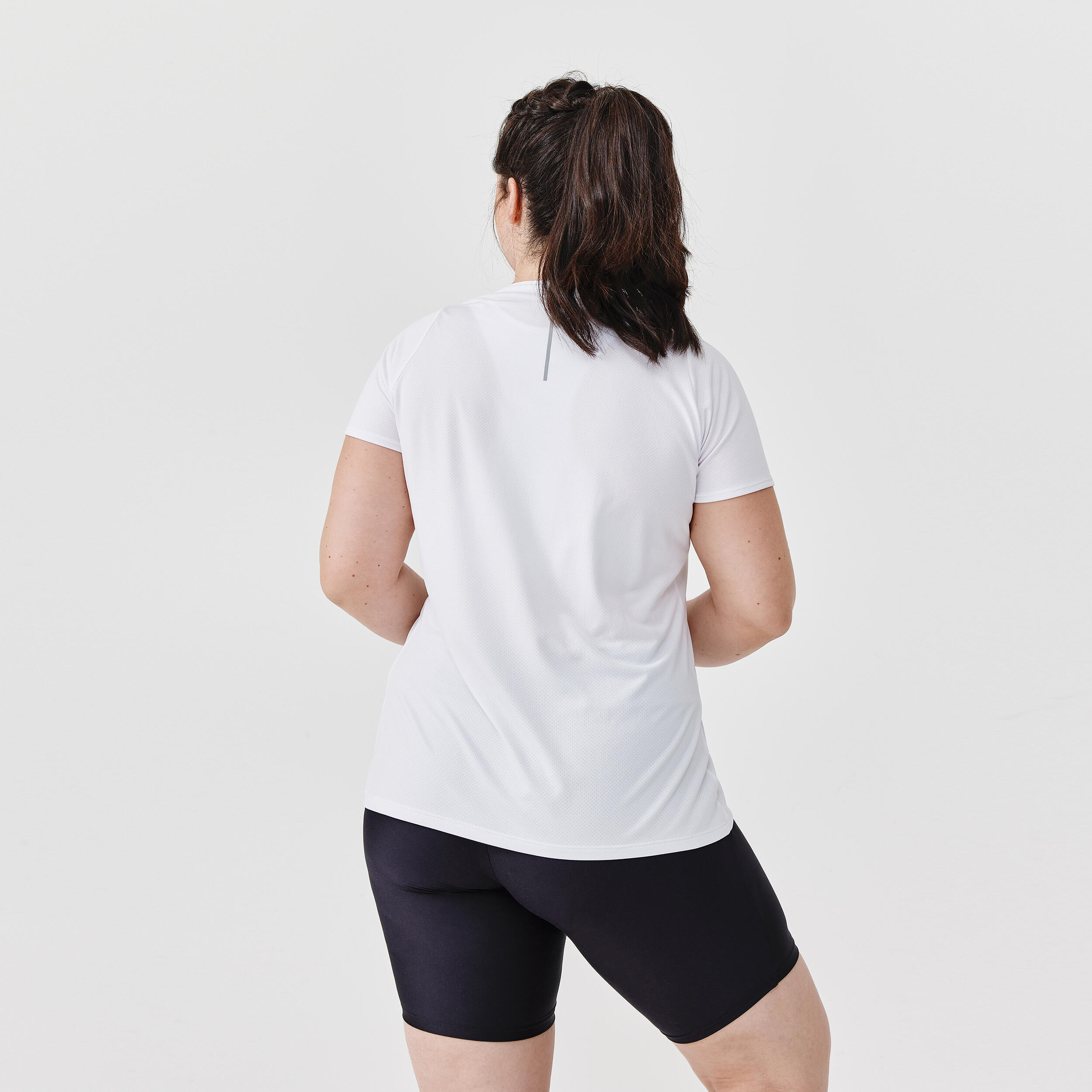 T-shirt manches courtes running respirant femme - Dry blanc 4/7