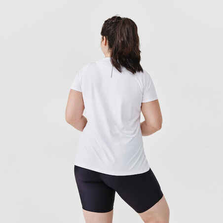 T-shirt manches courtes running respirant femme - Dry blanc
