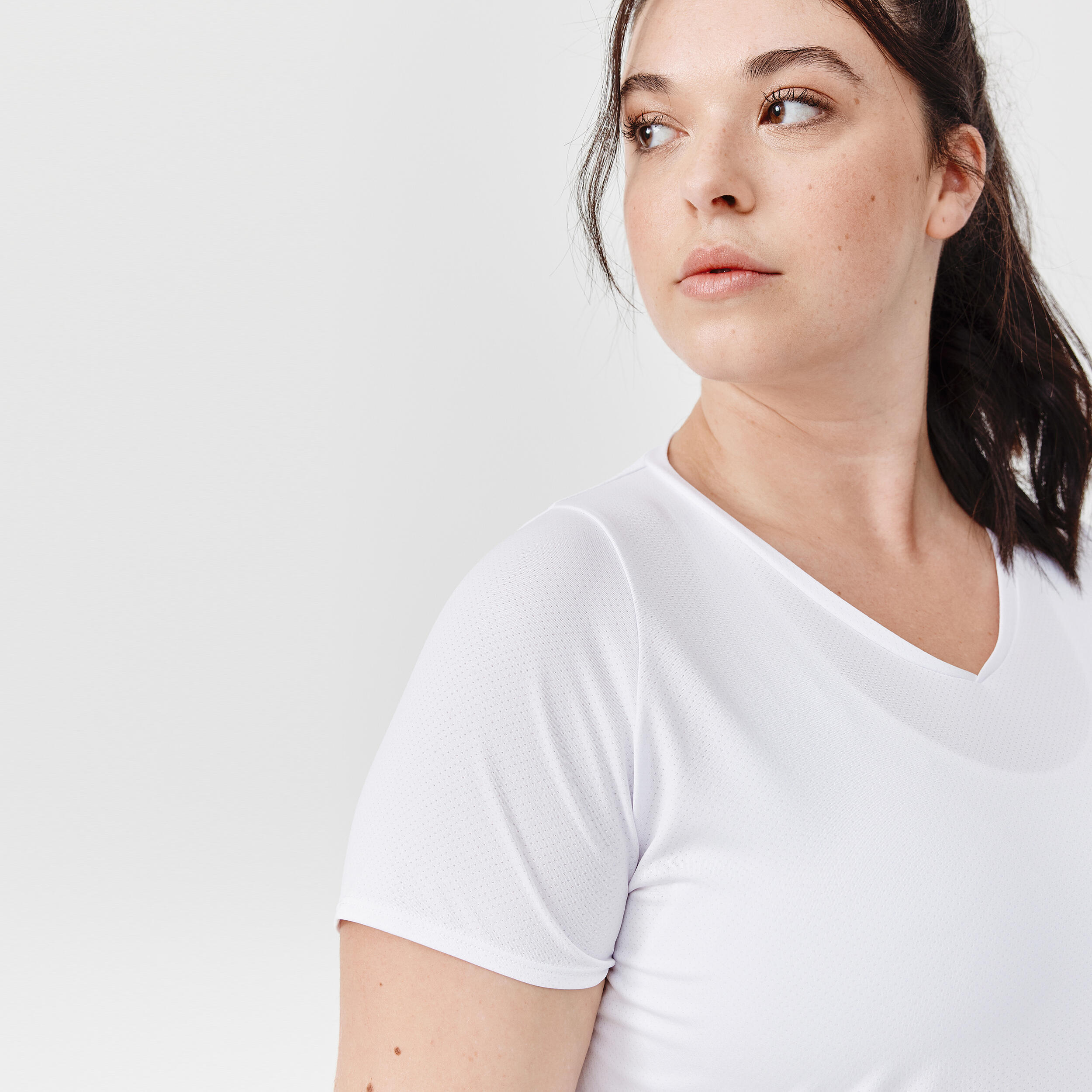 Women's breathable short-sleeved running T-Shirt Dry - white 2/7