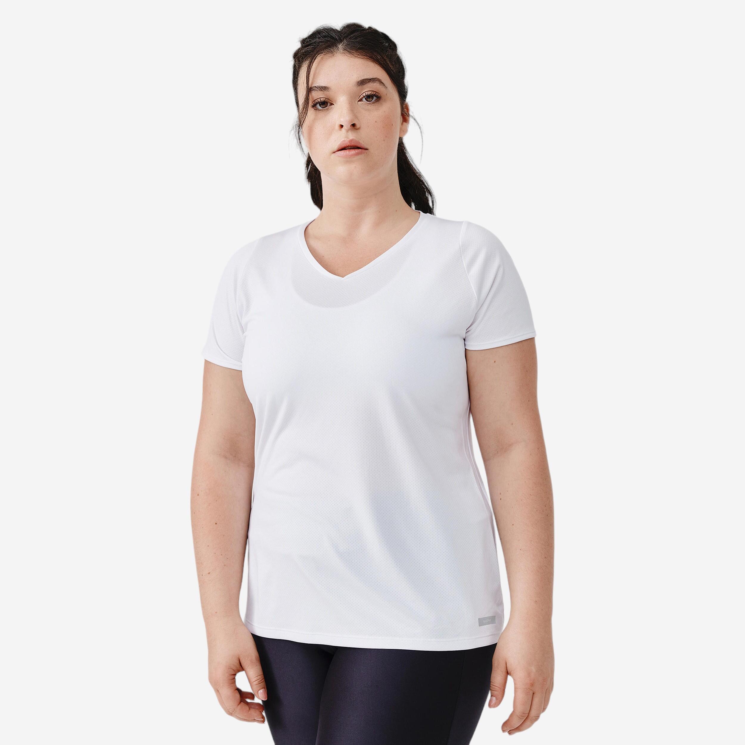 T shirt manches courtes running respirant femme Dry blanc