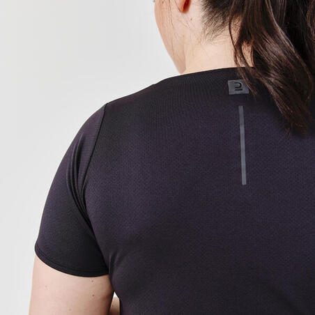 Camiseta running transpirable mujer - Dry negro 
