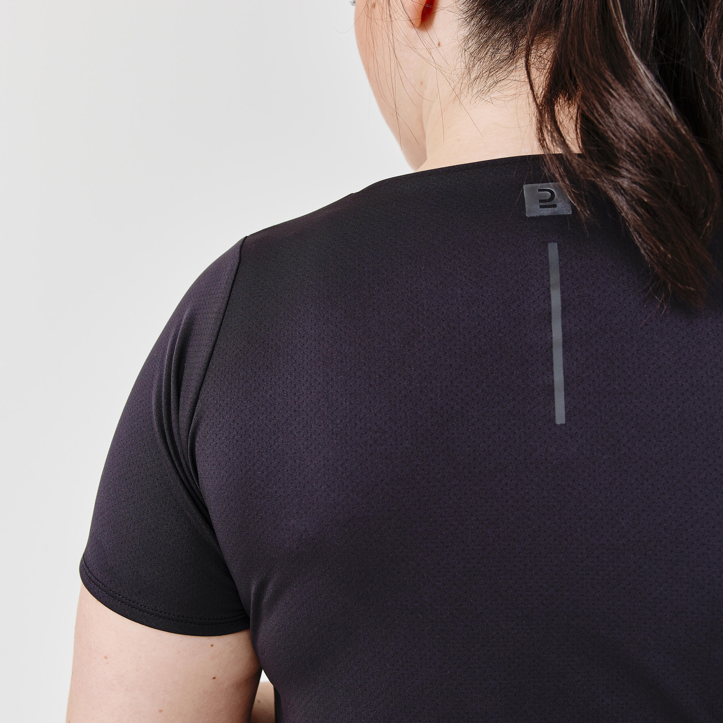 Women's breathable short-sleeved running T-shirt Dry - black  4/6