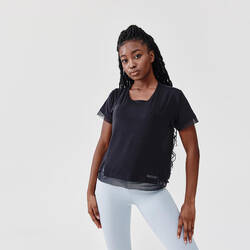 Women's Running Breathable Short-Sleeved T-shirt Feel - black 