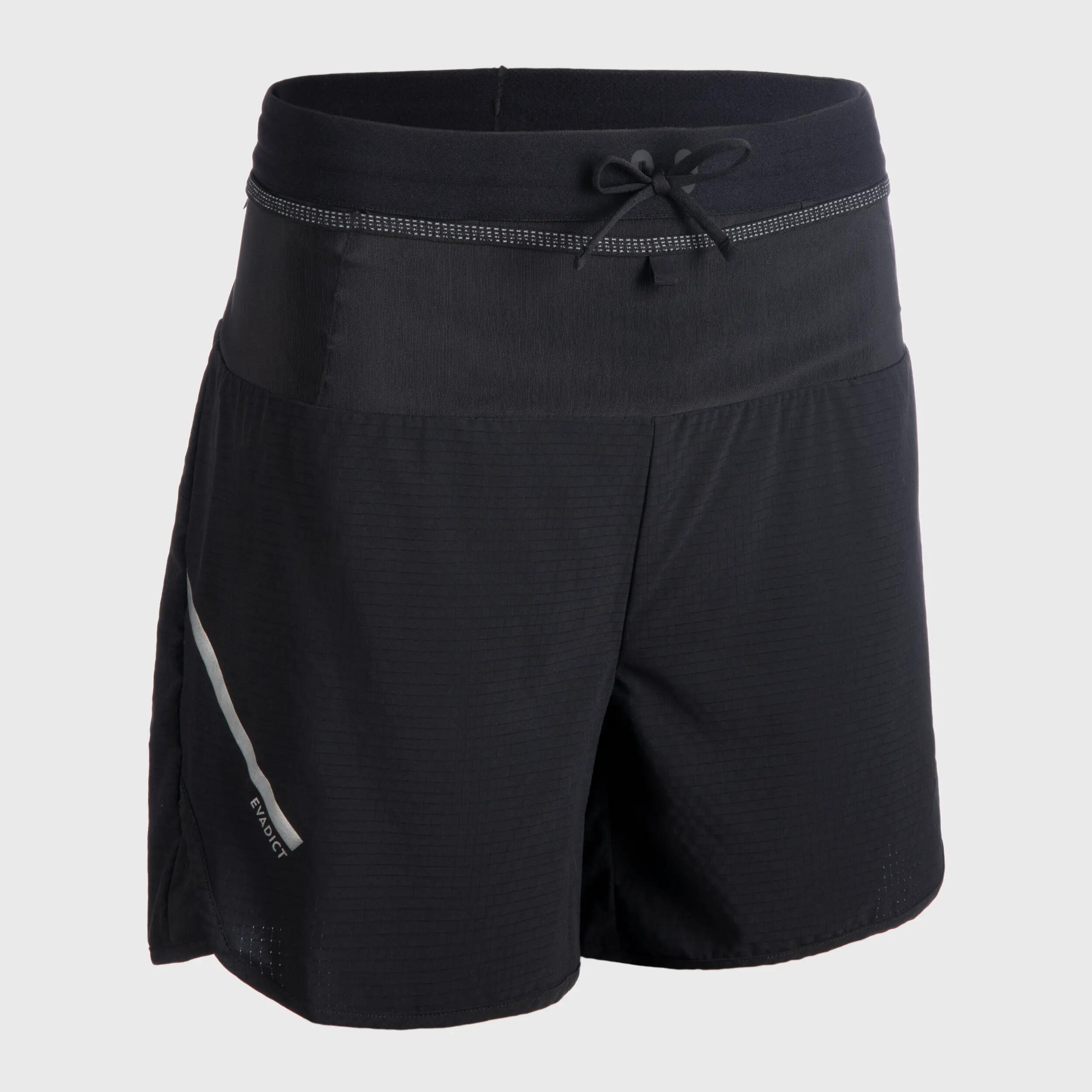 WOMEN'S TRAIL RUNNING BAGGY SHORTS - BLACK 6/13