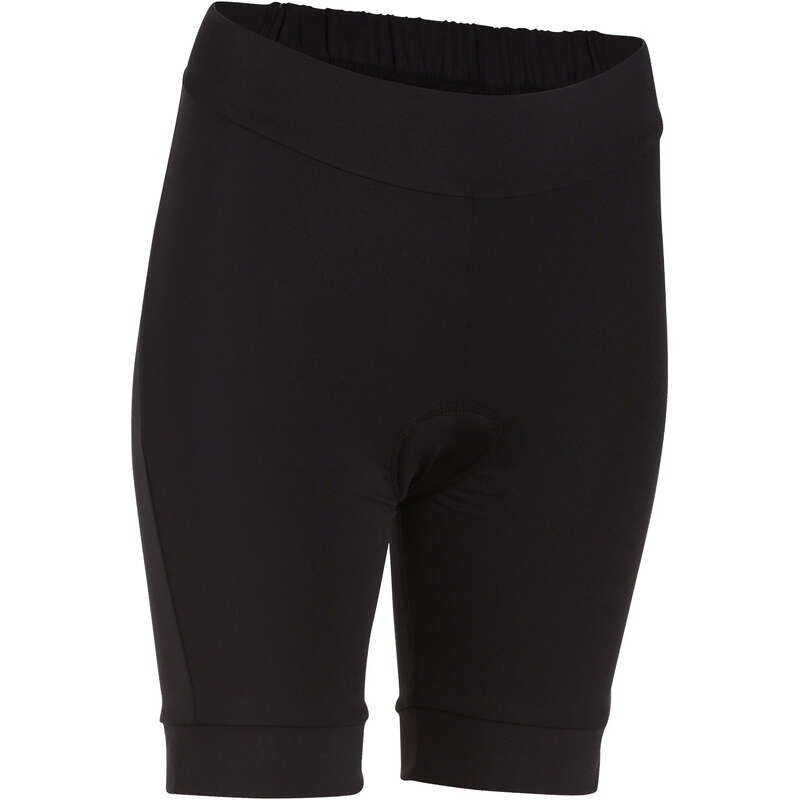 WOMEN WARM WEATHER ROAD APPAREL Clothing - Essential Women's Padded Cycling Shorts - Black TRIBAN - By Sport