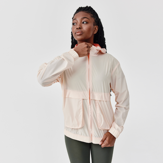 VESTE COUPE VENT DE RUNNING KIPRUN RUN 500 FEMME ORANGE