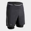 Laufshorts 2-in-1 Trailrunning Herren - Trail Comfort schwarz