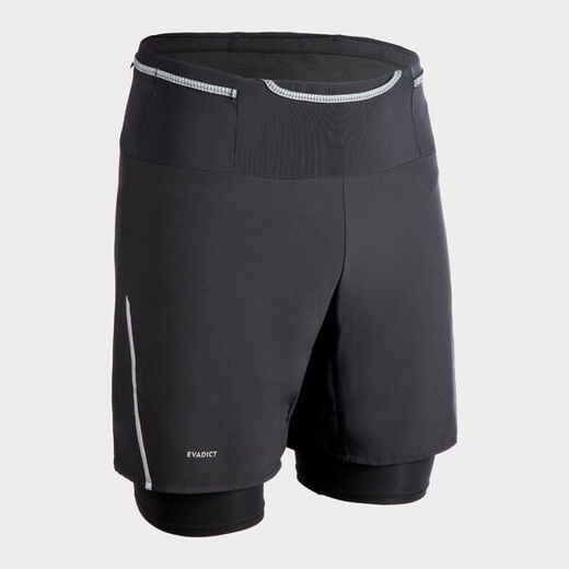 
      Laufshorts 2-in-1 Trailrunning Herren - Trail Comfort schwarz
  