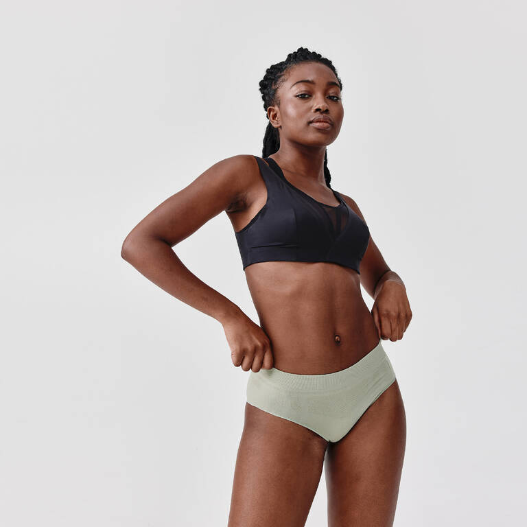 Women's Seamless Briefs - Sage Green - Decathlon