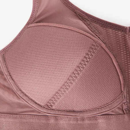 Women's High Support Bra with Crossed Straps - Taupe Pink