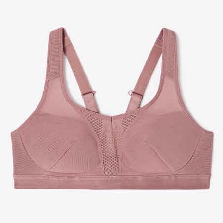 Women's High Support Bra with Crossed Straps - Taupe Pink