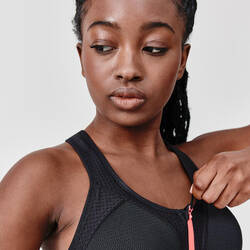 RUN EASY ZIP PADDED BRA BLACK