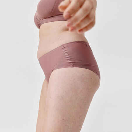 Women's Seamless Briefs - Taupe pink - Decathlon
