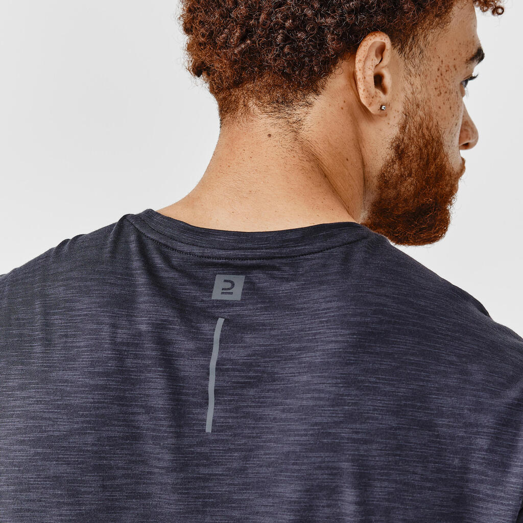 Vyriški orui laidūs bėgimo marškinėliai ilgomis rankovėmis „Run Dry+“, juodi