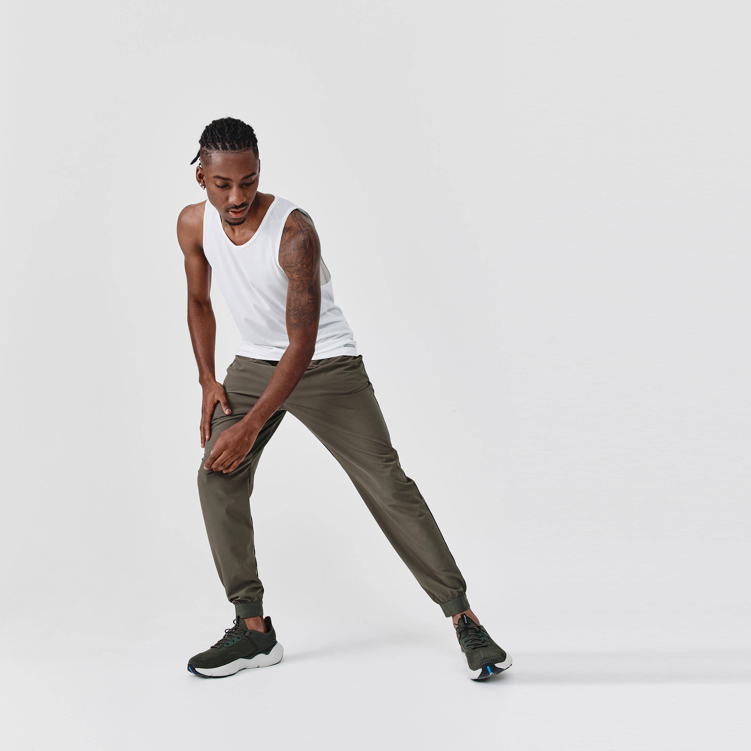 Men Running Trackpants, Quick Dry, Moisture Wicking with Zippered Pocket - Green -  5