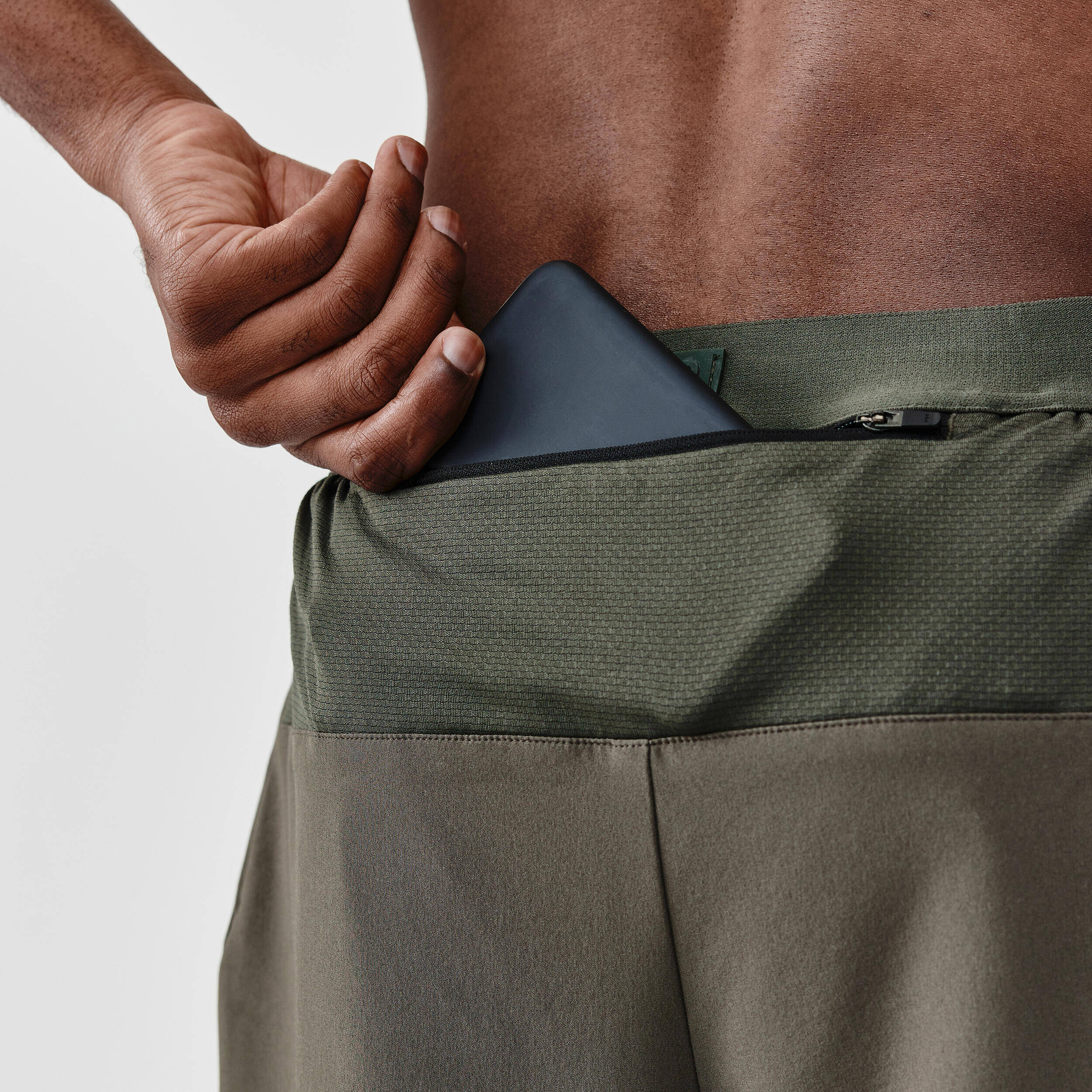 Men Running Trackpants, Quick Dry, Moisture Wicking with Zippered Pocket - Green -  3