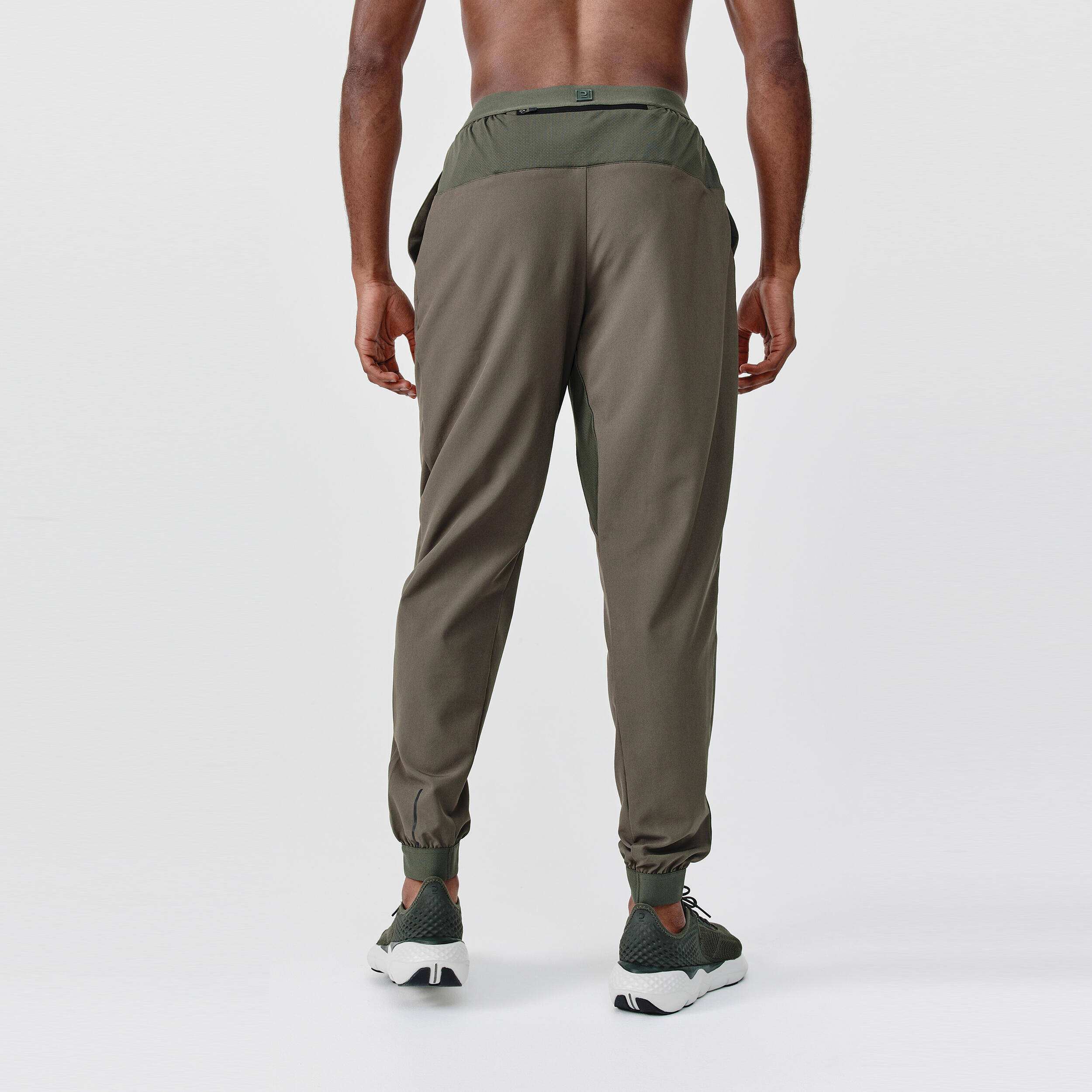 Men Running Trackpants, Quick Dry, Moisture Wicking with Zippered Pocket - Green -  2