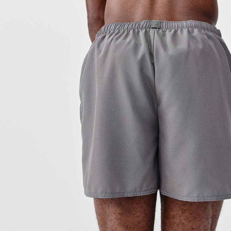 Men's Regular Fit Short Cotton Fitness Shorts 100 - Light Grey