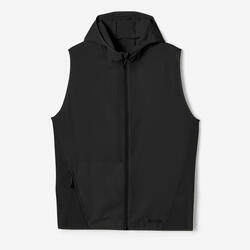 Veste coupe vent sans manche de running Homme KIPRUN Run 100 Noire KALENJI Decathlon