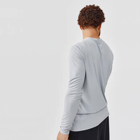 T-shirt running manches longues respirant homme - Sun Protect gris métal