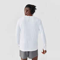 Camiseta running manga larga transpirable hombre - Sun Protect blanco