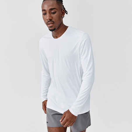Camiseta manga larga de Running para hombre Kalenji con protección solar  blanco - Decathlon