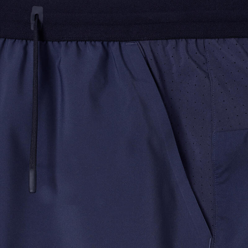 Short de running homme - kiprun run 500 dry bleu foncé
