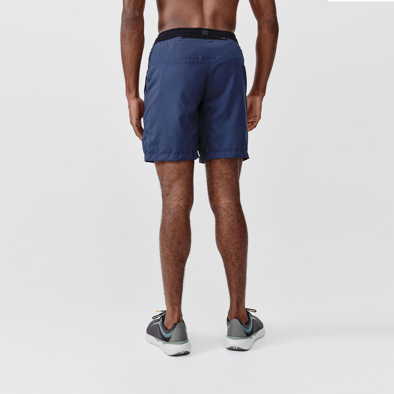 Short de running homme - kiprun run 500 dry bleu foncé