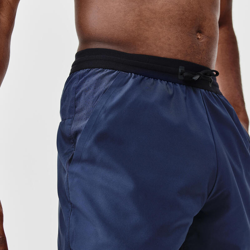 Short de running homme - kiprun run 500 dry bleu foncé