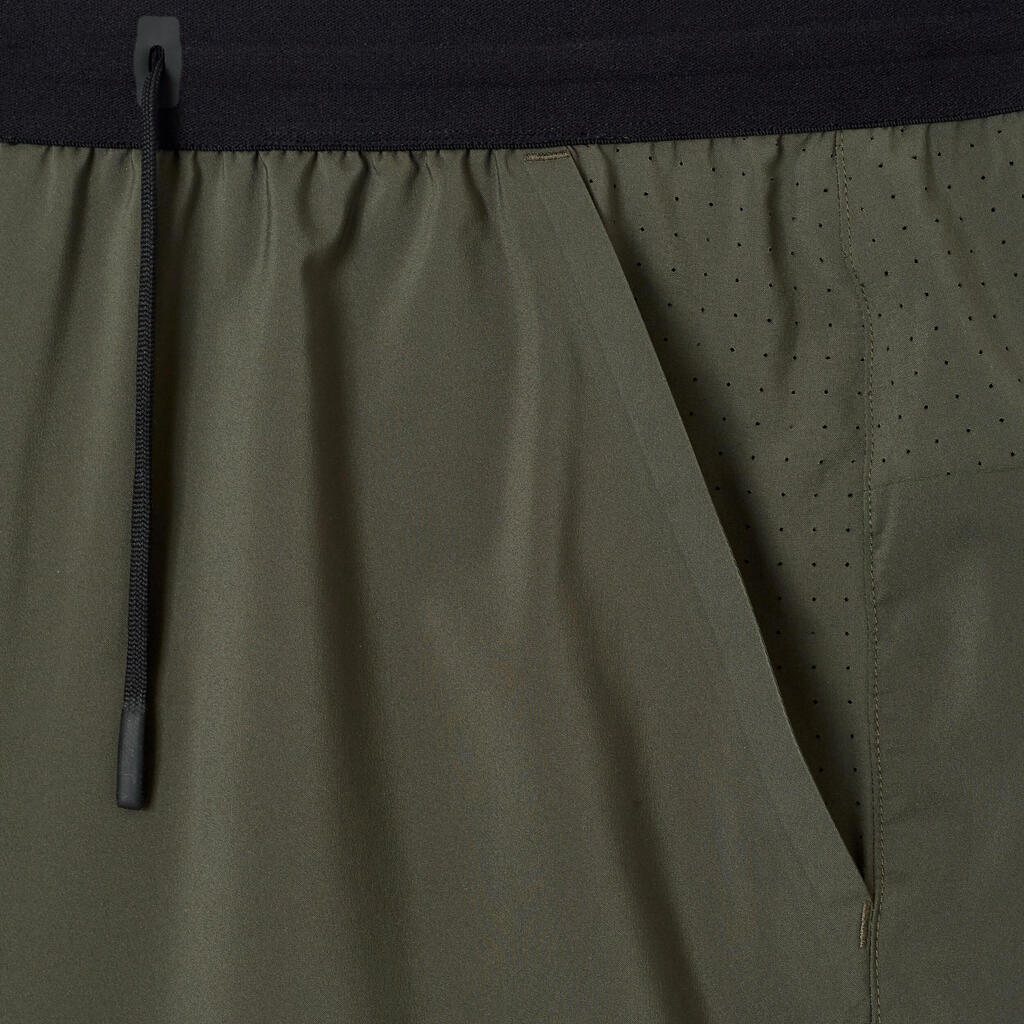 Vyriški bėgimo šortai „Kiprun Run 500 Dry“, tamsiai žaliai pilki