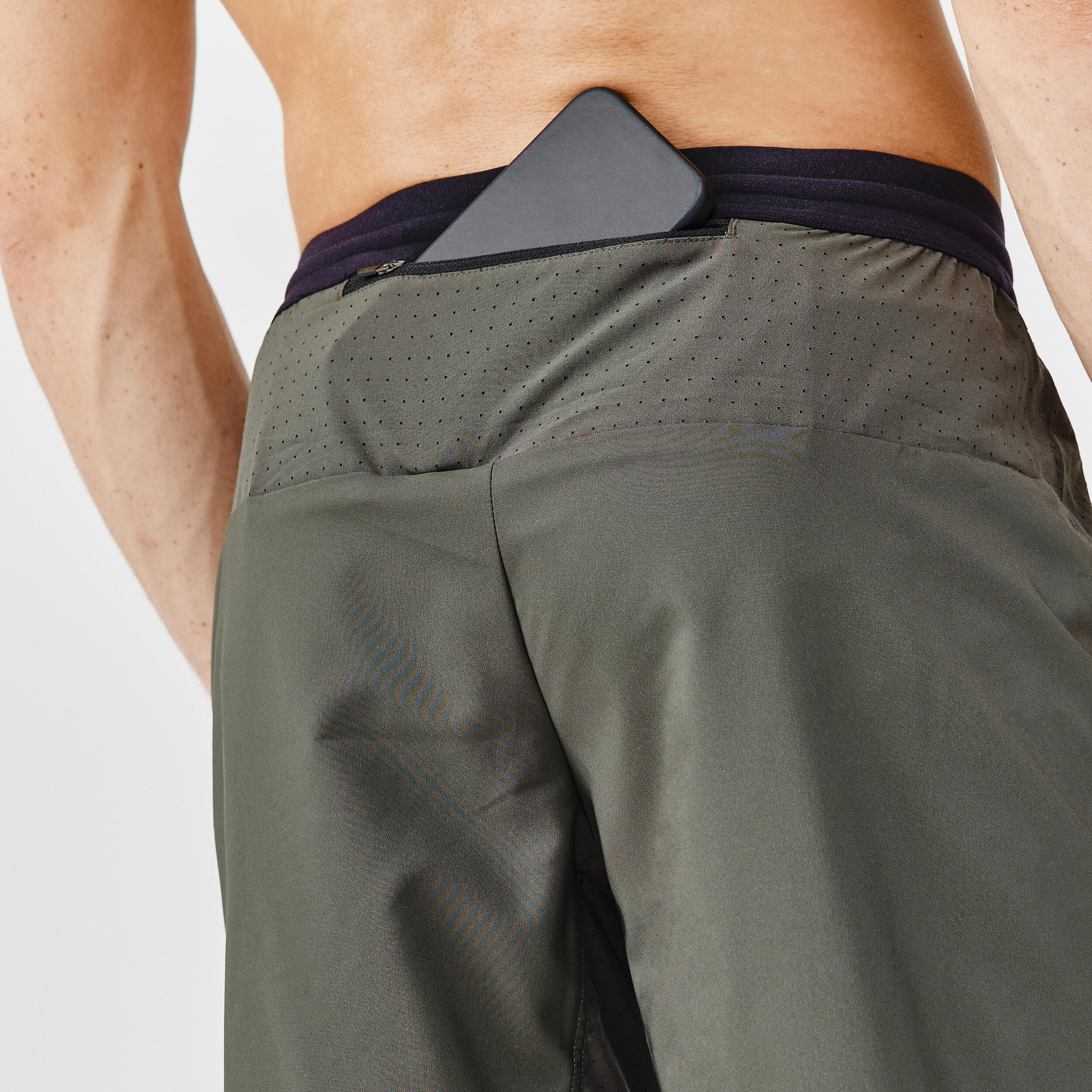 Men's Running Breathable Shorts Dry+ - olive black 4/7