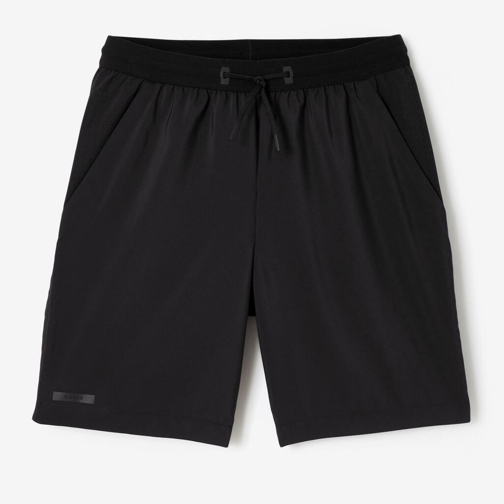 SHORTS DE RUNNING HOMBRE KIPRUN RUN 500 DRY VERDE OSCURO GRISÁCEO 