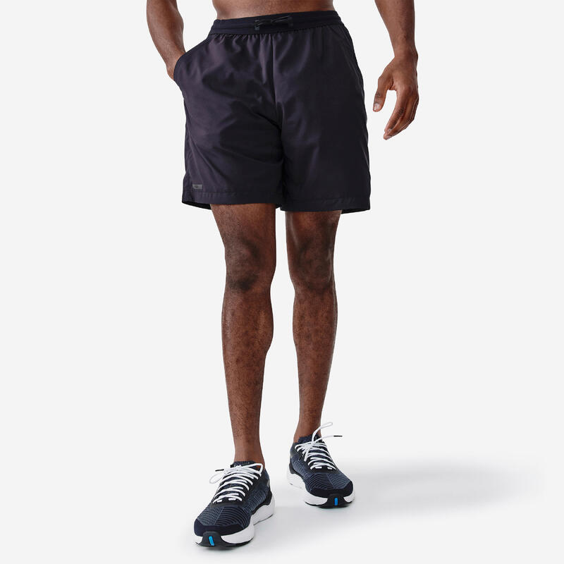 Șort respirant Alergare Jogging Run Dry+ Negru Bărbați 