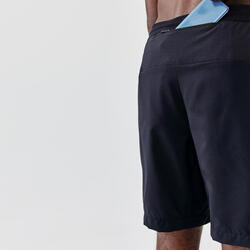 Short de running Homme - KIPRUN Run 500 Dry Vert foncé grisé