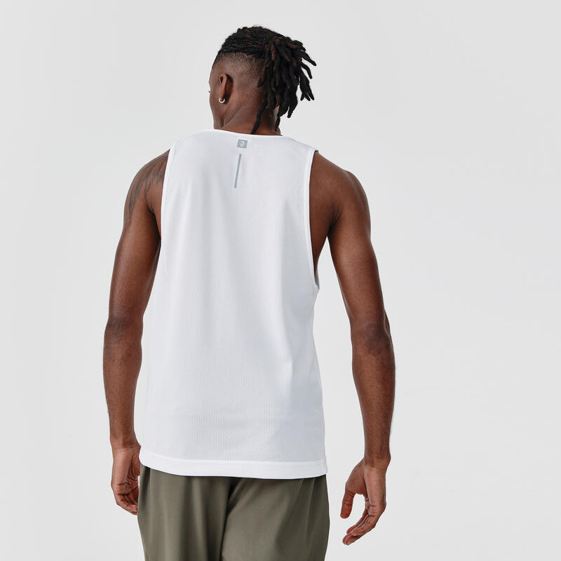 Débardeur running respirant homme - Dry blanc