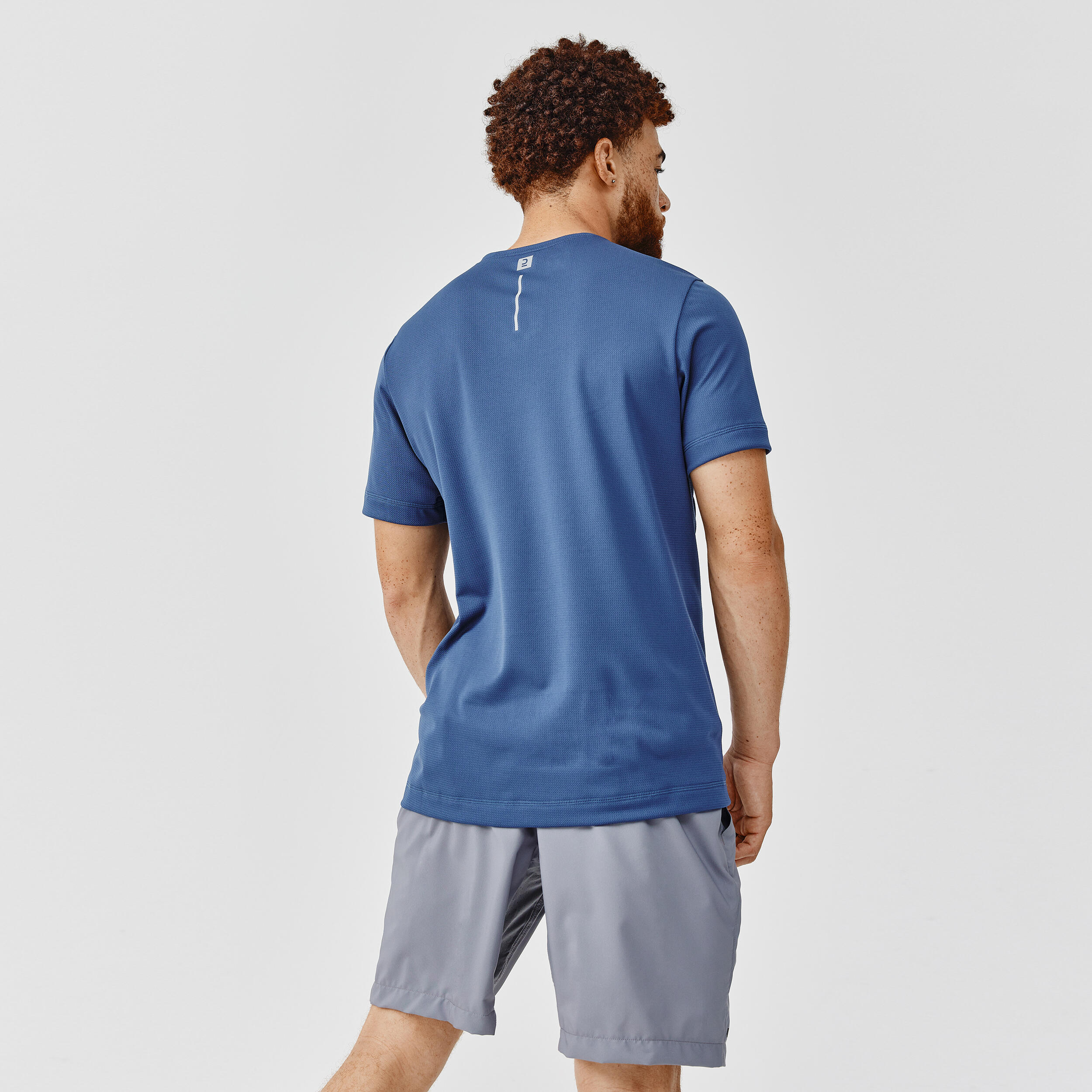 T shirt running respirant homme Dry bleu ardoise Decathlon