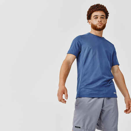 Ventilerande t-shirt för löpning Dry+ herr skiffergrå/blå