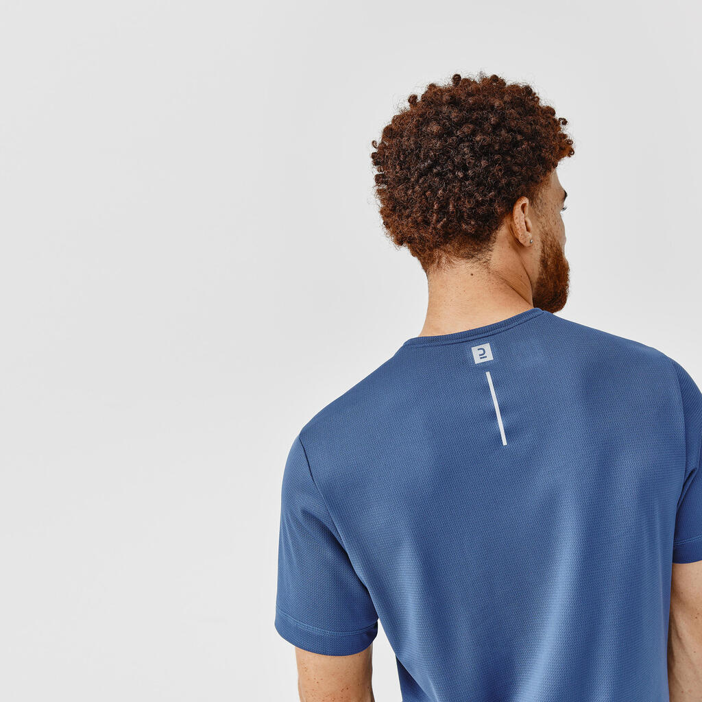 T-shirt de running respirant homme - kiprun run 100 dry bleu foncé