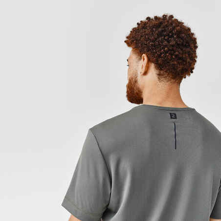KIPRUN 100 Dry Men's Breathable Running T-Shirt - Grey Khaki