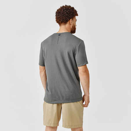 KIPRUN 100 Dry Men's Breathable Running T-Shirt - Grey Khaki