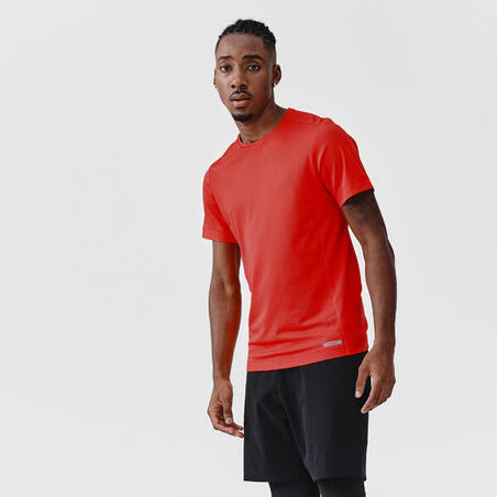 Camiseta Transpirable Hombre Running Dry Rojo Teja   