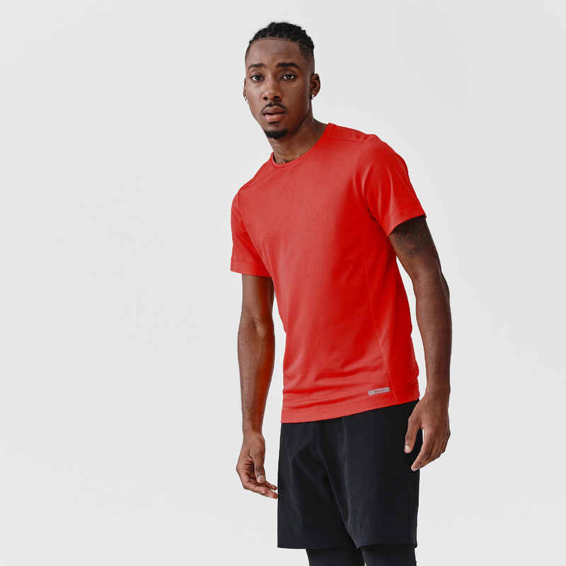 Camiseta running transpirable Hombre Kiprun 100 Dry Rojo